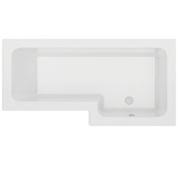 Essentials Acrylic L-Shape Shower Bath Right-Hand