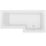 Essentials Acrylic L-Shape Shower Bath Right-Hand