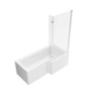 Essentials Acrylic L-Shape Shower Bath Right-Hand