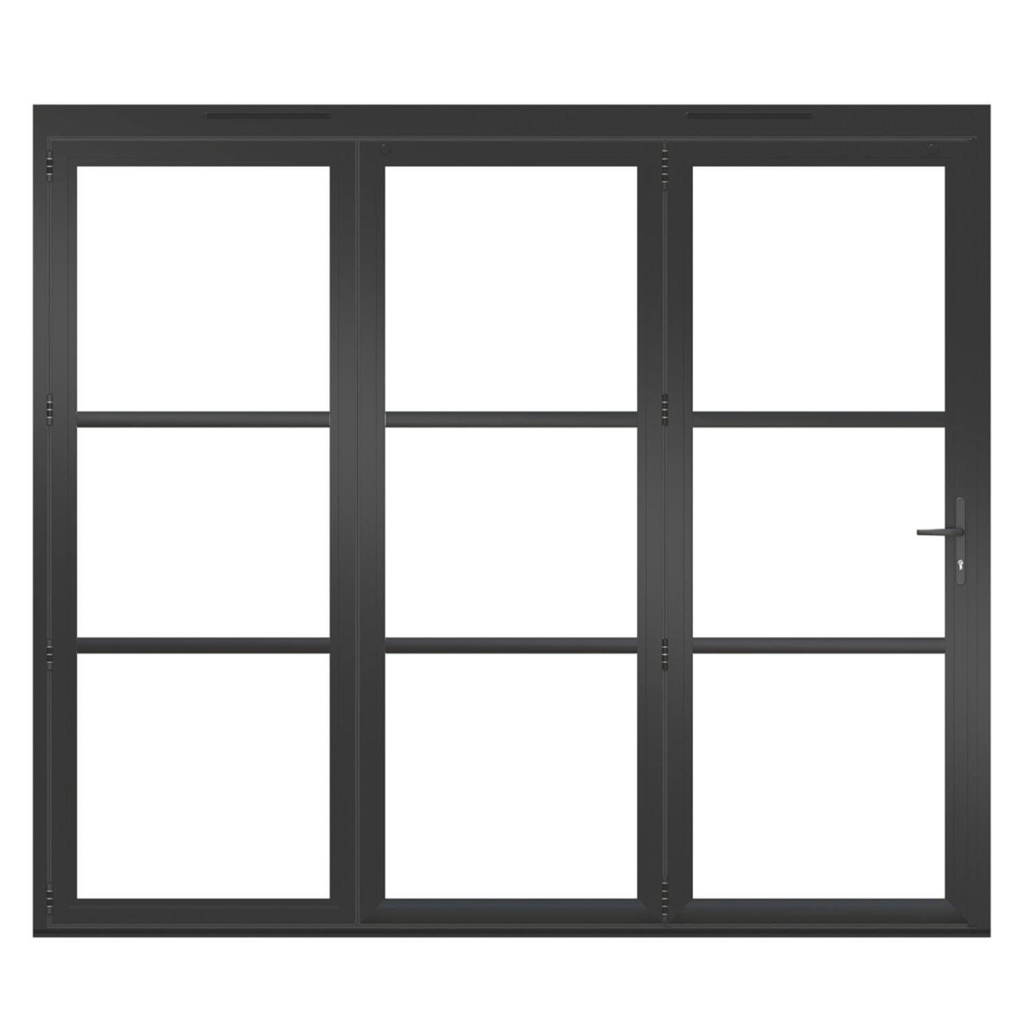Green & Taylor Heritage 3-Door Black Aluminium Bi-Fold Patio Left-Hand Opening External Doors 2090mm x 2390mm (774CT)