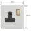 Varilight  13A 1-Gang 2-Pole Switched Socket Paintable  with Black Inserts