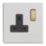 Varilight  13A 1-Gang 2-Pole Switched Socket Paintable  with Black Inserts