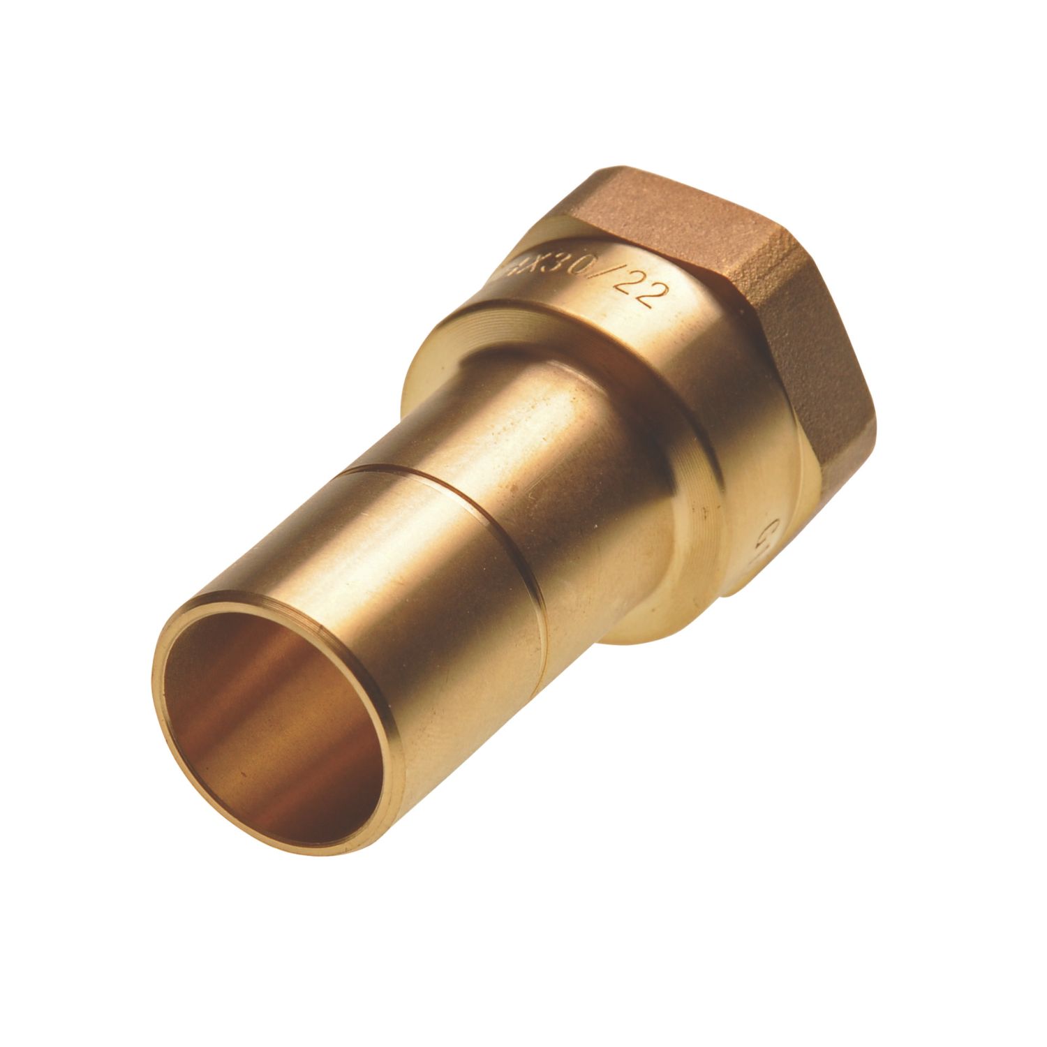 Hep2O Brass Push-Fit Adapting Female Coupler 22mm x 3/4" (774FJ)