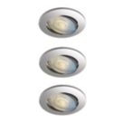 Calex SMD 220-240V 2700-6500K Adjustable Tilting Head  LED Smart Downlight With Variable White Light Steel 4.9W 345lm 3 Pack