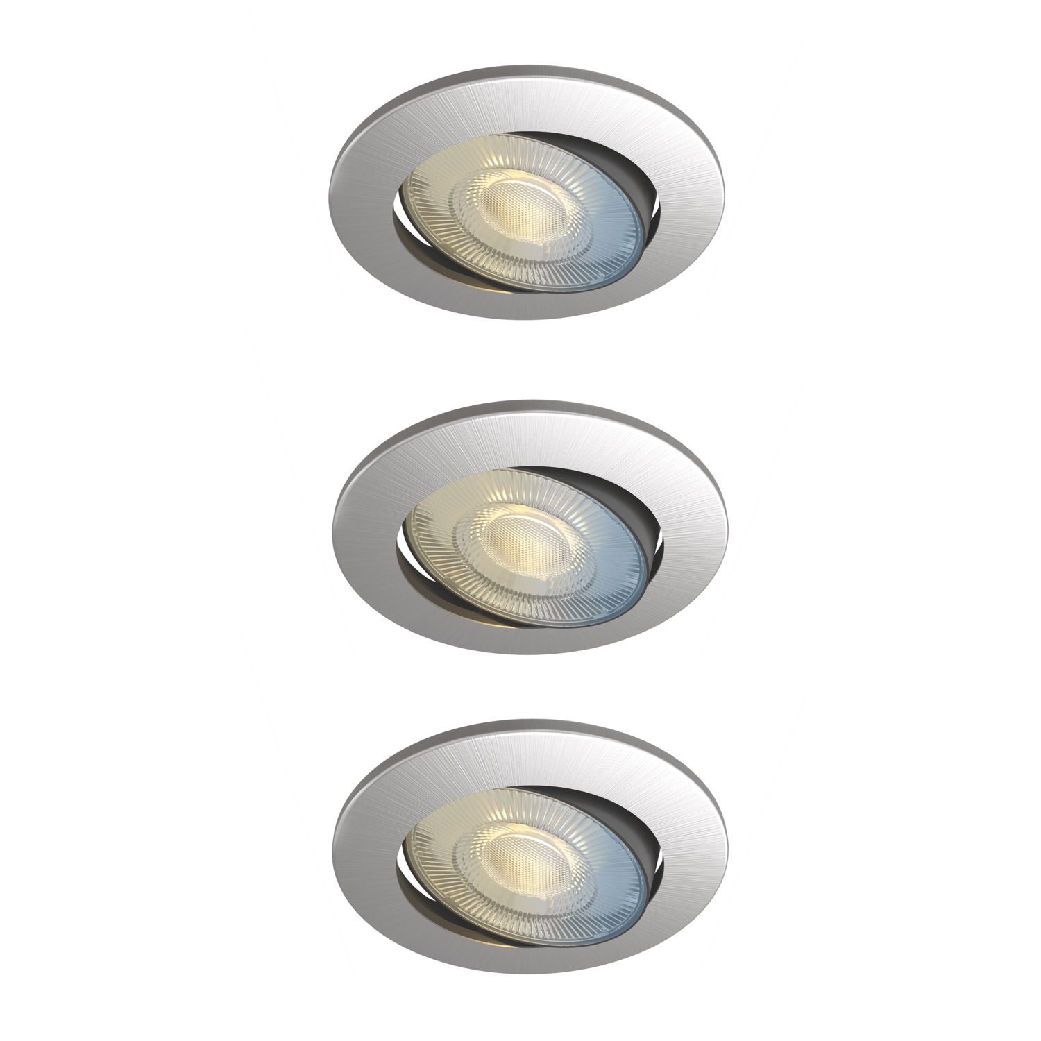 Calex SMD 220-240V 2700-6500K Adjustable Tilting Head LED Smart Downlights Steel 4.9W 345lm 3 Pack (774KH)