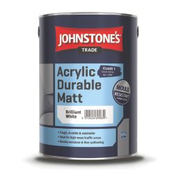 Johnstones Trade  5Ltr Brilliant White Matt Acrylic  Paint