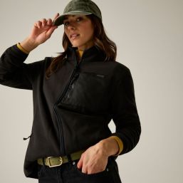 Regatta Frankie Womens Full-Length Front Zip Fleece Black Size 24
