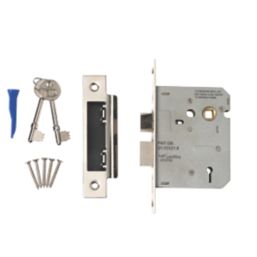 Smith & Locke Fire Rated  3 Lever Polished Chrome Architectural Sash Lock 76mm Case - 57mm Backset