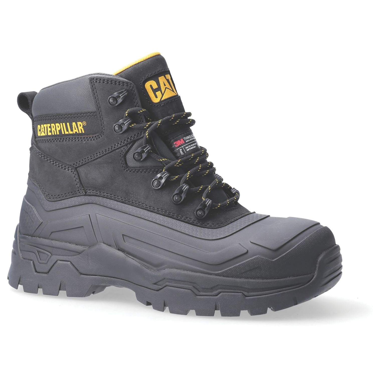 CAT Typhoon SBH Size 7 Black Water-Resistant Safety Boots (774TV)