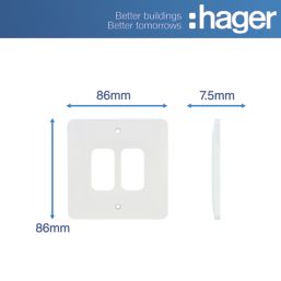 Hager Sollysta WMGP2 2-Module Grid Faceplate White