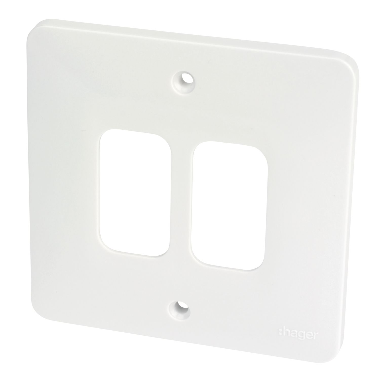 Hager Sollysta WMGP2 2-Module Grid Faceplate White (775AM)
