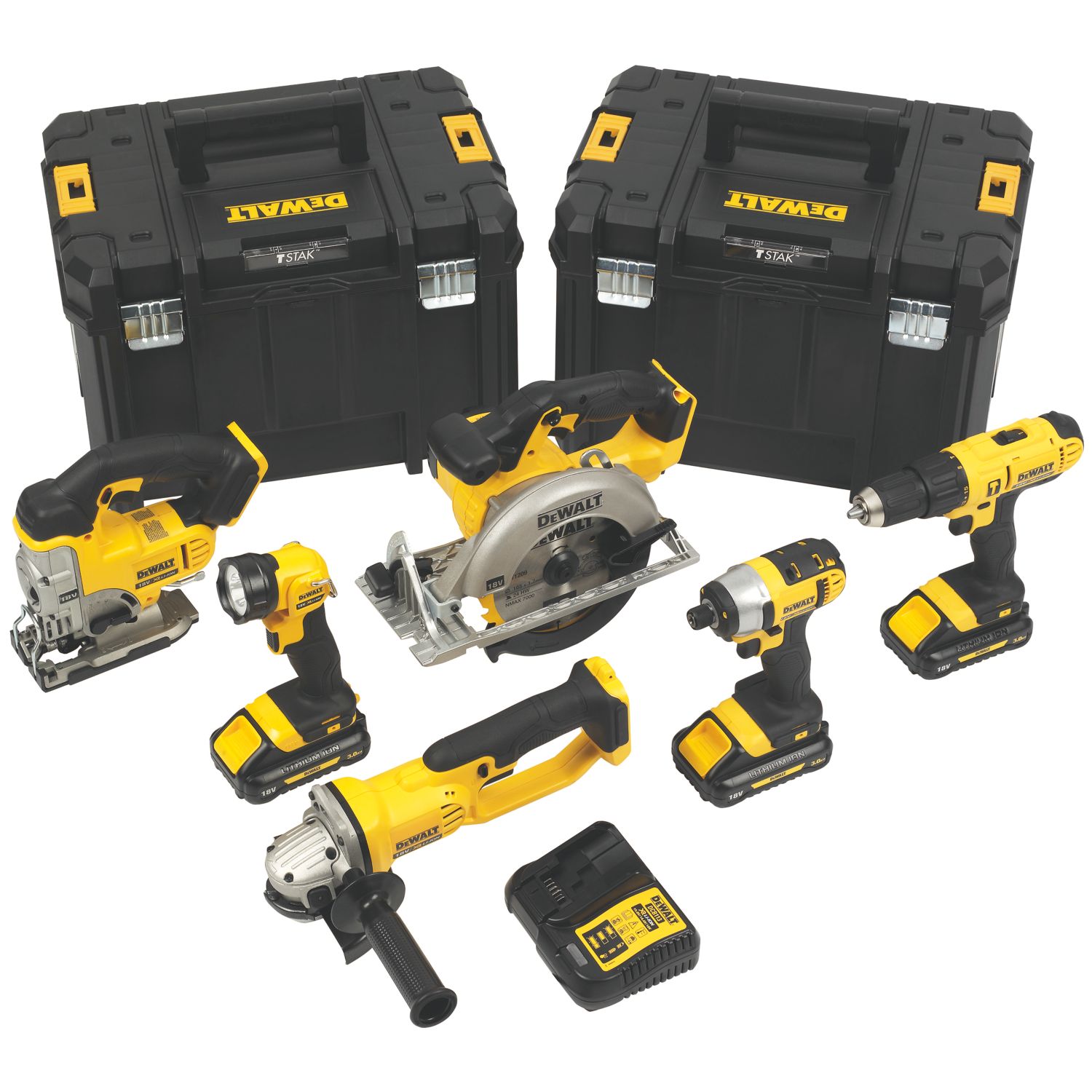 DEWALT DCK677L3T-GB 18V 3 x 3.0Ah Li-Ion XR Cordless 6 Piece Kit (775CF)