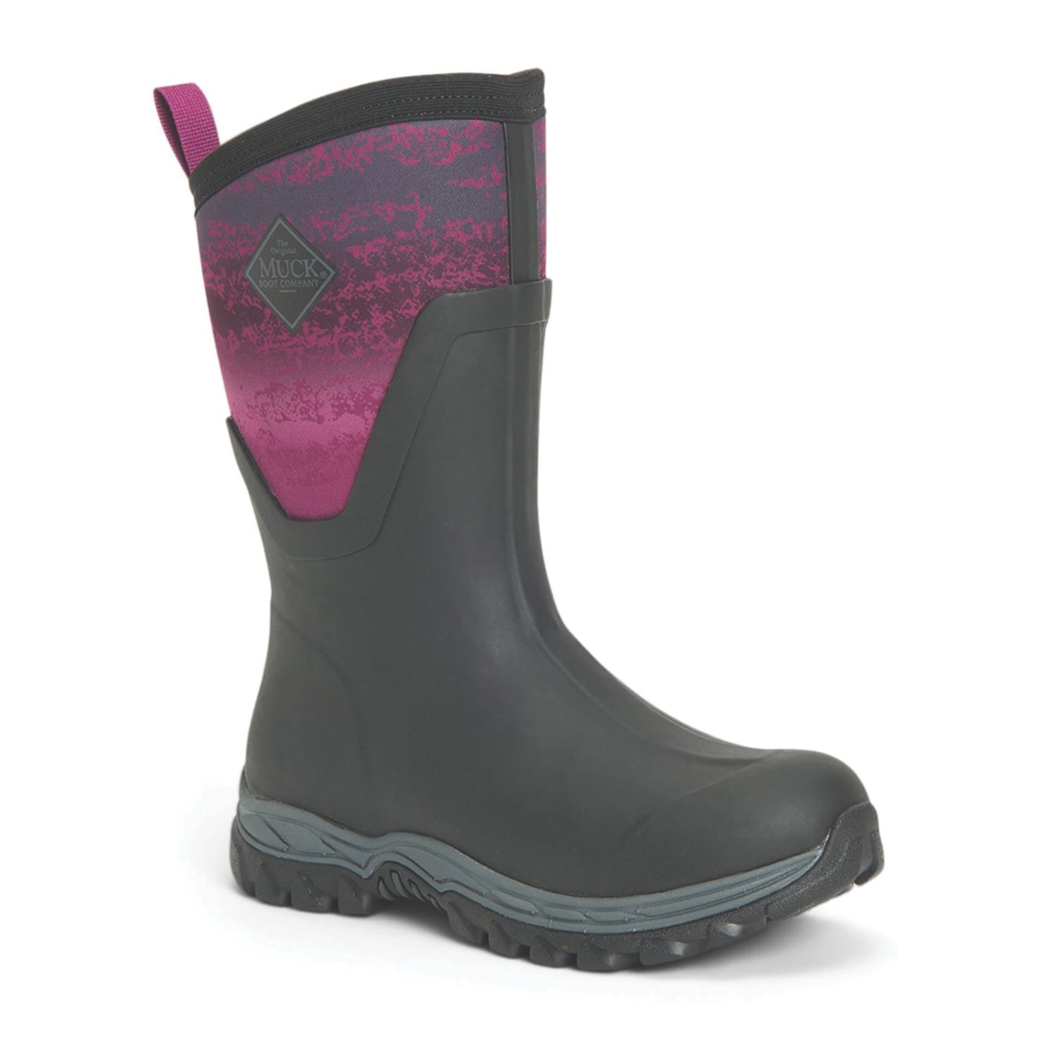 Muck Boots Arctic Sport Mid Size 4 Womens Black/ Magenta Non Safety Wellies (775CW)