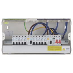 British General Circuit Protection 12-Module 10-Way Part-Populated High Integrity Main Switch Consumer Unit with SPD