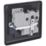 British General  Black 13A 1-Gang DP Switched Metal Clad Socket  with Colour-Matched Inserts