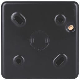 British General  Black 13A 1-Gang DP Switched Metal Clad Socket  with Colour-Matched Inserts