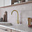 ETAL Wick Twin Lever Kitchen Mixer Tap Brushed Brass