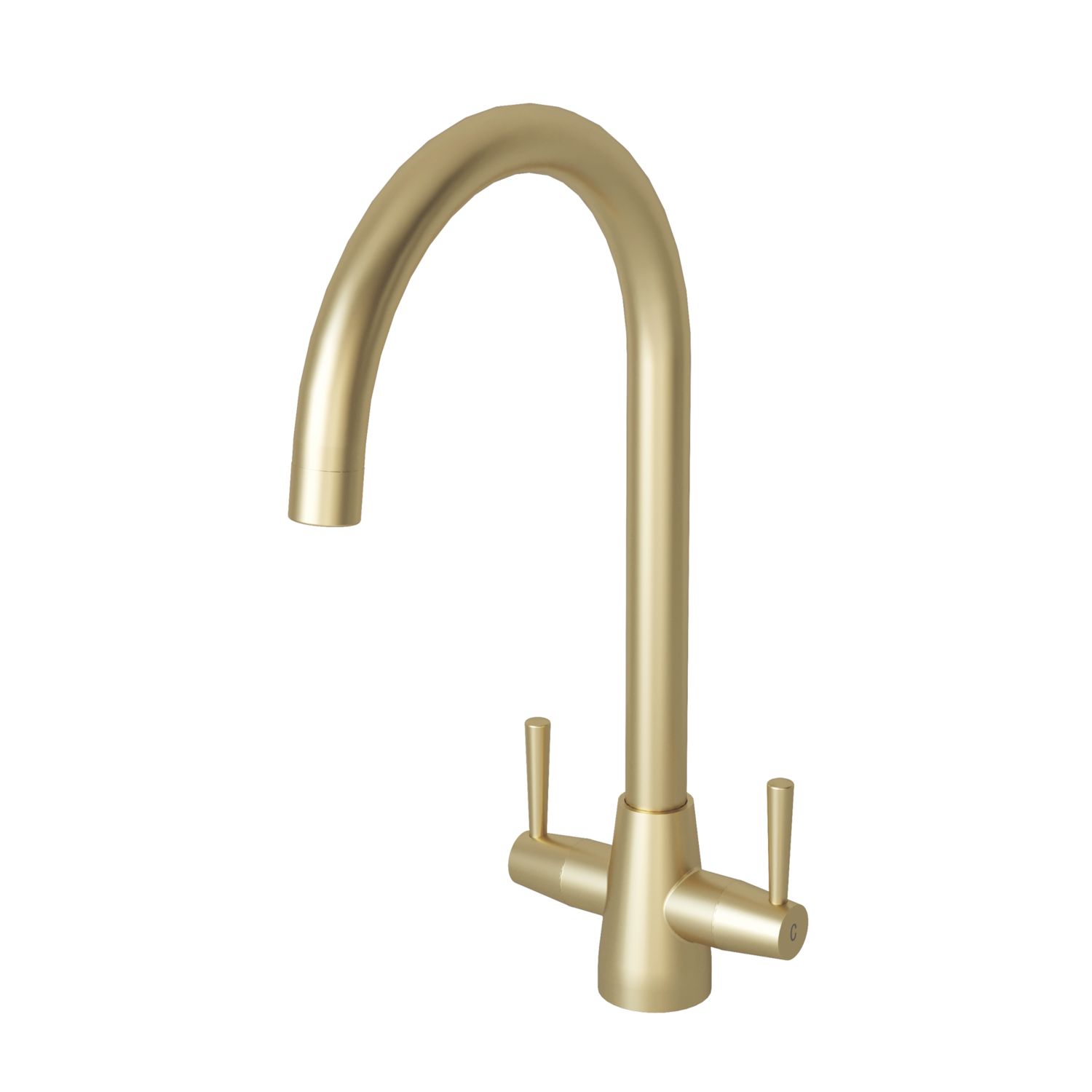 ETAL Wick Twin Lever Kitchen Mixer Tap Brushed Brass (775FK)