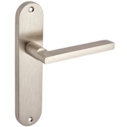 Smith & Locke Murlough Fire Rated Latch Lever Door Handles Pair Brushed Nickel