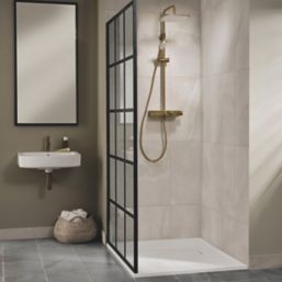 Triton  Rear-Fed Exposed Brushed Brass Thermostatic Mixer Diverter Shower