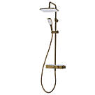 Triton  Rear-Fed Exposed Brushed Brass Thermostatic Mixer Diverter Shower