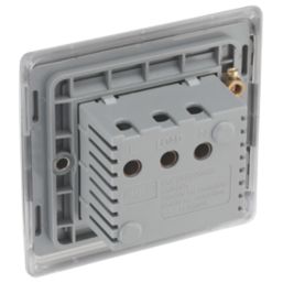 British General Nexus Metal 16A Key Card Switch Brushed Steel with Graphite Inserts