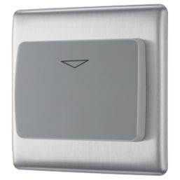 British General Nexus Metal 16A Key Card Switch Brushed Steel