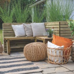 Forest Linear L-Shaped Garden Planter Natural Timber 1600mm x 1600mm x 848mm