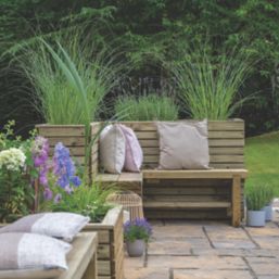 Forest Linear L-Shaped Garden Planter Natural Timber 1600mm x 1600mm x 848mm