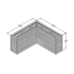 Forest Linear L-Shaped Garden Planter Natural Timber 1600mm x 1600mm x 848mm