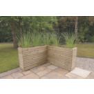 Forest Linear L-Shaped Garden Planter Natural Timber 1600mm x 1600mm x 848mm