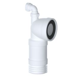 Viva  Flexible 90° Angled Pan Connector with 1¼" Adaptor White 360mm