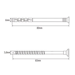 Easyfix Nylon & Steel Countersunk Head Hammer Fixings 6mm x 80mm 50 Pack
