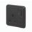 MK Contoura 13A 1-Gang DP Switched Plug Socket Black  with Colour-Matched Inserts