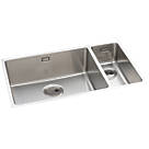 Abode Matrix 1.5 Bowl Stainless Steel Undermount & Inset Kitchen Sink LH  740mm x 440mm