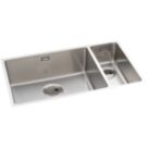 Abode Matrix 1.5 Bowl Stainless Steel Undermount & Inset Kitchen Sink LH  740mm x 440mm