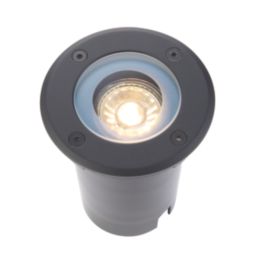 Saxby Pillar 105mm Outdoor Round Ground Light Matt Black