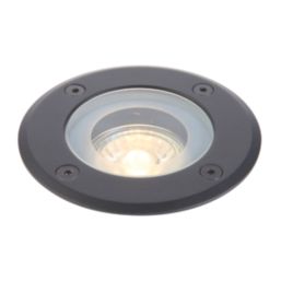 Saxby Pillar 105mm Outdoor Round Ground Light Matt Black