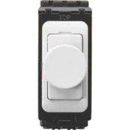 Knightsbridge Curved Edge 2-Way LED Grid Dimmer Switch White