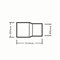 Flomasta  Copper End Feed Fitting Reducers F 10mm x M 15mm 2 Pack