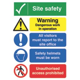 Essentials  "Site Safety" Boards 400mm x 300mm 50 Pack