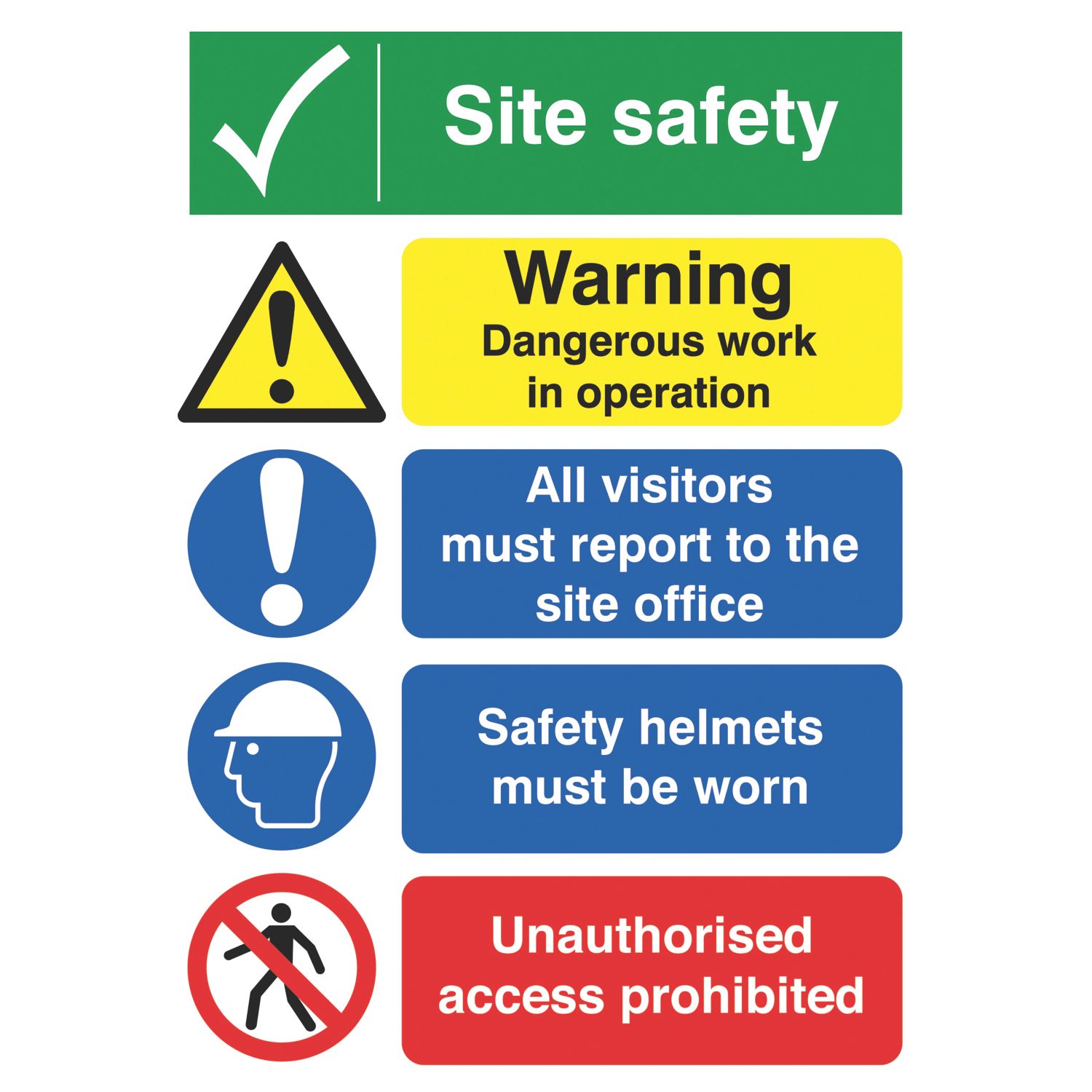 Essentials "Site Safety" Boards 400mm x 300mm 50 Pack (7766T)