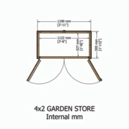 Shire  4' x 2' (Nominal) Pent Shiplap Timber Garden Store