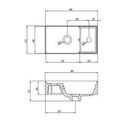 Memo Bathroom Vanity Unit with Basin Matt White 397mm x 210mm x 860mm