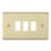Knightsbridge  3-Module Grid Faceplate Brushed Brass