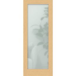 Green & Taylor  1-Frosted Light Unfinished Oak Wooden Shaker Internal Door 1981mm x 762mm