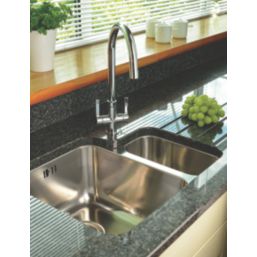 Abode Matrix R50 1.5 Bowl LH Brushed Stainless Steel Sink 572mm x 450mm