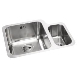 Abode Matrix R50 1.5 Bowl LH Brushed Stainless Steel Sink 572mm x 450mm