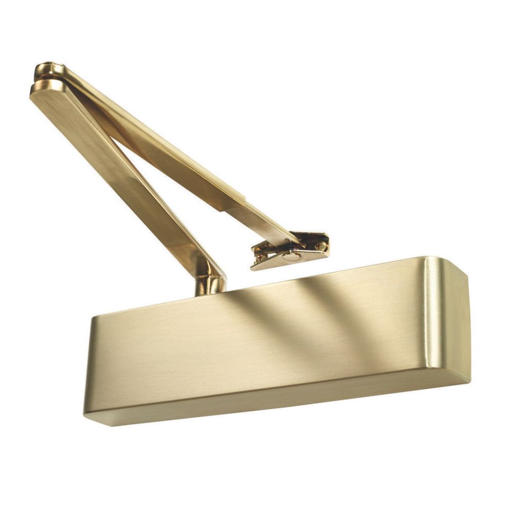 Rutland TS.9205 Fire Rated Overhead Door Closer Satin Brass Screwfix