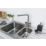 Bristan Index 1.5 Bowl Stainless Steel Kitchen Sink & Reversible Drainer 970 x 500mm